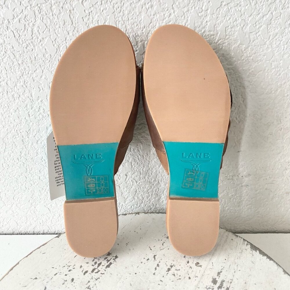 Lane Boots Womens Western Sandals 7.5 Brown Casual Cowgirl Slip on Buckle Flats - Picture 8 of 10